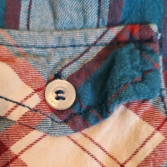 Heritage 1981 Teal and Cream Plaid Flannel Shirt - Picture 7 of 8